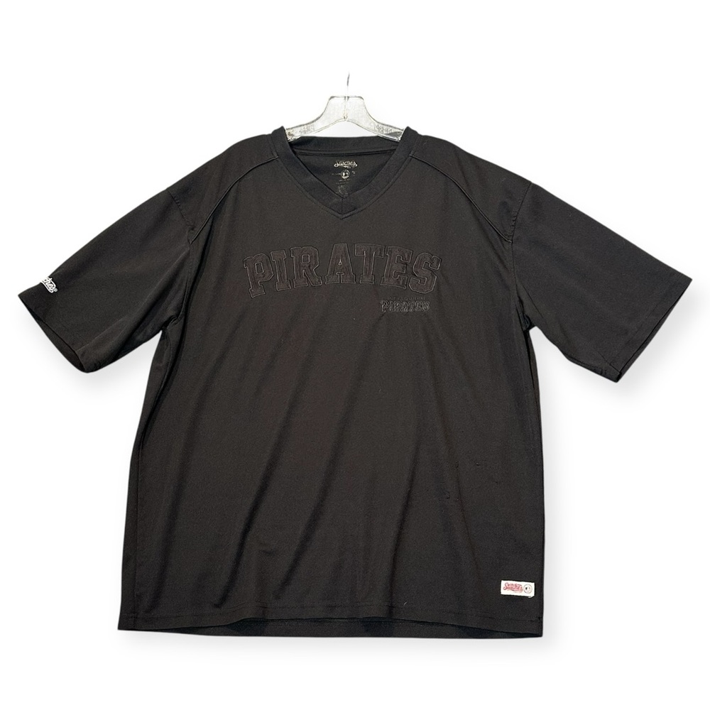 Pittsburgh Pirates Stitches 2XL Embroidered Shirt Baseball Jersey All Black